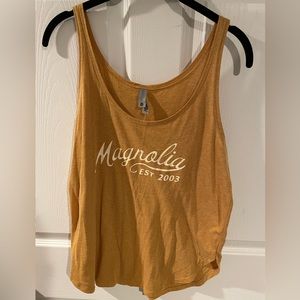 Magnolia graphic tank, mustard yellow size large